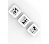 Mini Termómetro Higrómetro Digital Medidor de Temperatura y Humedad, Termohigrómetro de Interior (blanco-3 piezas)