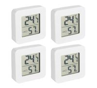 Mini termómetro LCD digital higrómetro interior termohigrómetro con reverso adhesivo preciso medidor de temperatura y humedad compacto juego de 4 termómetros higrómetro para habitación de bebé