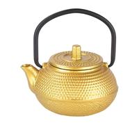 Mini Tetera Decorativa de Hierro Fundido, Clásica y Compacta para Hogar | Adorno de Escritorio Elegante, Tamaño Mini para Oficina y Casa, Color Dorado, Estilo Vintage