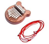 Mini Thumb Piano - 8 Key Finger Marimba Portable Musical Instrument Pendant Style | Wooden Body Hand Played Mbira, Easy Learn Beginner Music Tool, Relaxation Gift for Kids Adults Travelers Mus
