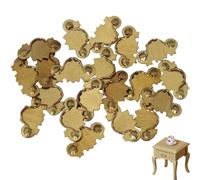 Mini tiradores de cajones 20 piezas escala 1:12 casa de muñecas mini perillas de cajón de metal dorado pequeñas perillas manija en miniatura para gabinete mesa soporte cajones para accesorios de ca