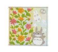 Mini toalla totoro gris jardin de flores 25x25 cm mi vecino totoro
