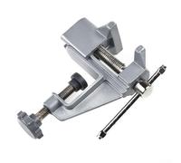 Mini tornillo de banco de mesa para reparación de manualidades, abrazadera de trabajo giratoria con construcción de aleación de aluminio resistente, se asegura a bancos y mesas de trabajo
