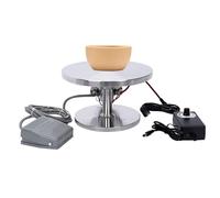 Mini torno de cerámica con pedal, plato giratorio de cerámica eléctrico, velocidad ajustable (0-120 RPM) con pedal, herramienta giratoria de arcilla for bricolaje