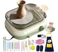 Mini Torno De Cerámica Para Niños & Adultos, Kit Completo De Cerámica Con Pedal & Caja De Almacenamiento, Ajuste De Velocidad, Plato Giratorio Torno De Alfarero, Herramientas De Giro De Arcilla
