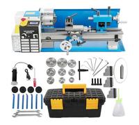 Mini Torno For Metal De 180 X 350 Mm, 550 W, Velocidad Variable, Con Mandril 3 Mordazas, For Torneado, Taladrado Y Roscado Metales Pequeño y portátil