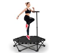 Mini trampolín Plegable de 150 kg, trampolín de Fitness de 102 cm, Mango de Espuma Ajustable, reboteador Estable y silencioso para Adultos, Entrenamiento en Interiores y Exteriores.