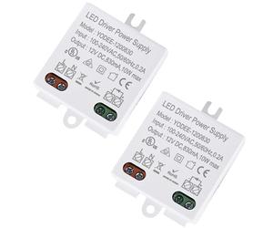 Mini transformador LED 12 V/DC 10 W, transformador 100-240 V a CC, fuente de alimentación para luces LED y tiras, pequeño y plano, sin requisitos de carga mínima, 2 unidades