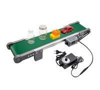 Mini transportador automático, Dc 12 V cinta transportadora eléctrica de escritorio - velocidad ajustable, marcha delantera y trasera, cinta transportadora de PVC para dispositivo de experiencias de