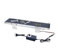 Mini transportador automático de acero inoxidable, DC 12 V, cinta transportadora eléctrica de escritorio velocidad ajustable, cinta transportadora automática con adaptador, adecuado para dispositivo
