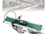 Mini transportador de banda eléctrico, cinta transportadora de 10*100 cm con contador automático, velocidad ajustable de 0 a 116 RPM, soporta avance y retroceso,herramienta de automatización eficiente