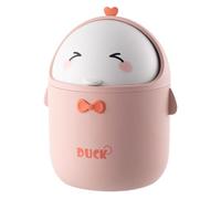 Mini Trash Can - Cute Cartoon Desktop Waste Bin, With Lid, Compact 12x12x20