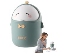Mini Trash Can - Cute Cartoon Desktop Waste Bin, With Lid, Compact 12x12x20