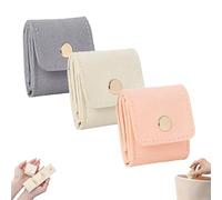 Mini Travel Jewelry Bag, Leather Mini Jewelry Roll Pouch, Portable Compartment Multifunctional Small Storage Bag with Buckle, Can Store Rings and Necklaces, Suitable for Travel (3pcs)