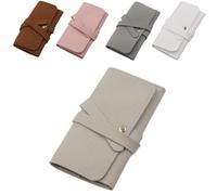 Mini Travel Jewelry Bag,Portable Velvet Jewelry Pouches,Mini Pouch,for Earrings, Rings, Necklaces (Light grey, 1PCS)