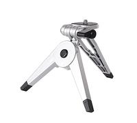 Mini treppiede portatile in plastica pieghevole per fotografia Supporto da tavolo Staffa di montaggio per videocamera videocamera DSLR SLR Nero Argento Nuovo (Plata)