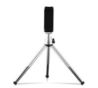 Mini trío. "Elegante puerto 2 en 1"." phto (1⁄4"), trípode. vé., 16 cm, plata