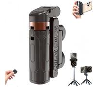 Mini Tripod, Tripod with Detachable Remote Control, Adjustable Selfie Stick Tripod 360° Rotation, One-Touch Push Button Switch, for ravel Photography (Black)