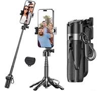 Mini trípode de bolsillo 3 en 1 de mano con control remoto para capturar fotos, trípodes para selfies ajustables de 360°, soporte extensible para teléfono celular, soporte para teléfono desmontable
