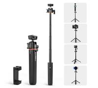 Mini trípode para cámara de teléfono, 21 pulgadas de escritorio de sobremesa, barra de extensión pequeña para selfies con clip para teléfono, cabeza de bola de 360°, zapata fría, para iPhone DSLR