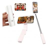 Mini Tripode para Selfies Conexion Inalambrica Bluetooth Estabilizacion De Imagen Extensible hasta 72 Cm Textura De Cuero Antideslizante Compatible con Apple-Android Sistemas