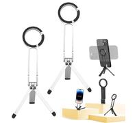 Mini trípode portátil MA38, trípodes portátiles 5 en 1 con Agarre magnético Fuerte, Palo for Selfies Ajustable a 180°, for Soporte de teléfono iPhone 16-12.(Silver 2pcs)