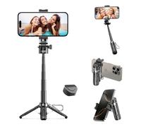 Mini trípode retráctil para teléfono celular, trípode portátil para teléfono de viaje con control remoto, resistente y estable, ajustable multiángulo para grabación de video