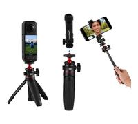 Mini trípode selfie stick con montaje de tornillo de 1/4 pulgadas para iPhone Insta 360 X5, trípode de mesa portátil compacto y ligero para DJI OSMO Pocket 3 cámaras Sony, Canon, Nikon, soporte de
