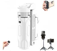 Mini trípode, trípode con Control Remoto Desmontable, trípode de Palo para Selfies Ajustable Rotación de 360 °, Interruptor de botón de un Toque, para fotografía ravel (Blanco)