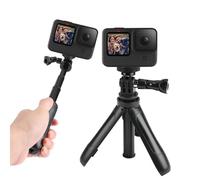 Mini Trípode y Palo Selfie para GoPro Hero 12-5, dji Osmo, Insta360 25cm | Soporte de mesa portátil con brazo extensible. Para GoPro Hero 13/12/11/10/9/8/7/6/5, DJI Osmo Action, Insta360 Ace, AKASO.
