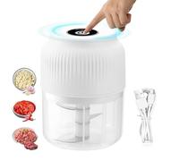 Mini trituradora eléctrica de alimentos, seis hojas pequeñas Molina de ajo de procesador de alimentos, silenciosa y fácil de limpiar para nueces, hierbas, carne, comida para bebés (white)