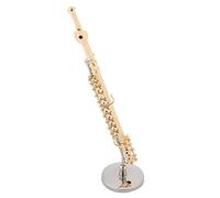 Mini trompeta en estuche, r¨¦plica miniatura de flauta dorada, instrumento musical decorativo para colecci¨®n y regalo, modelo con soporte, art¨ªculo musical ideal para aficionados y coleccionistas