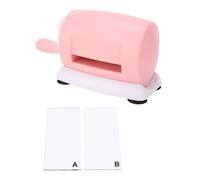 Mini troqueladora de papel, máquina de manivela para hacer tarjetas, álbumes de recortes, resistente, portátil, compacta, rosa