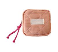 Mini Trucos Cuadrado A Cuadros Coreano | Tejido Compacto Con Compartimentos | Organizador De Lápiz Labial Auriculares Monedas Estudiantes Viaje Diario | Portátil 11x11.5x4.5cm, naranja,