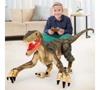 Mini Tudou Mando a Distancia Juguetes Dinosaurios luz y Sonidos Amarillo | 2.4Ghz Juguetes Robot,Los regalos de dino para niños
