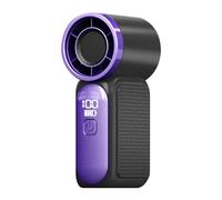 Mini Turbo Cooling Fan - Powerful Digital Hand Fan, Silent Battery Operated Airflow Device with Real Time Battery Life Meter, Slim Travel Friendly Shape, Ideal for Concert and Modern Workplace