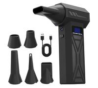 Mini Turbo Soplador de Nieve 110000 RPM 4 Engranajes Soplador de Nieve para Auto con Luz LED Plumero de Aire con 5 Boquillas de Aire para Eliminación de Polvo/Inflado para Auto