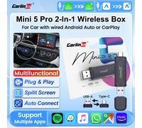 Nuevo CarlinKit Mini Ultra cableado a adaptador inalámbrico CarPlay y Android Auto actualización inalámbrica WiFi Bluetooth conexión automática USB Dongle Mini Ultra Brands Genuine
