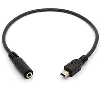 Mini USB macho a cable de audio AUX hembra de 3,5 mm para adaptador de auriculares, micrófono de clip activo (mini USB macho a hembra auxiliar de 3,5 mm)
