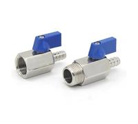 MINI válvula de bola 1/8, 1/4, 3/8, 1/2 a 7mm, 10mm, 8mm, 12mm, adaptador de torre de tubo, hilo femenino macho 304 de 2 vías(1/8",8MM_FEMALE)