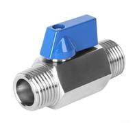 Mini válvula de bola de acero inoxidable | Válvula de cierre de agua roscada NPT hembra a macho de 1/8 pulgadas | Control de flujo resistente a la corrosión para sistemas de fontanería