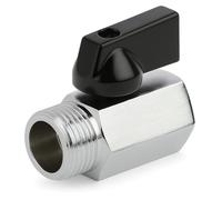 Mini Válvula De Bola De Latón, Mini Válvula De Bola 10629, 1/2" Ig X 1/2" Ag,Mini Válvula De Cierre Para Ducha,Cocina,Baño,Vehículos Recreativos,Racor Roscado De Latón Resistente Y Fácil De Instalar