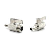 Mini válvula de bola SS304 con manija, rosca macho/hembra de 1/8", 1/4", 3/8", 1/2" a 7 mm, 8 mm, 10 mm y 12 mm. Adaptador pagoda de 2 vías.(Male,8MM_1/2")