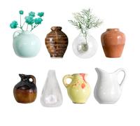 Mini Vase Magnets, Ceramic Magnetic Vases, Waterproof Lightweight Design, Strong Fridge Locker Magnet, 4-Pack Mini Flower Holders, for Kitchen, Home and Workplace Decor