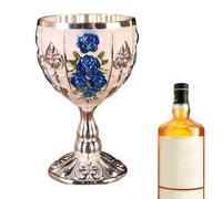 Mini vaso de vino, mini vaso de cáliz, taza de proxeneta elegante de zinc, diseño de relieve retro de 30 ml, de gabinete de vino, regalo de boda en el bar de casa, ornamento