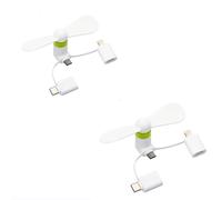 Mini ventilador 3 en 1 para teléfono móvil, ventilador USB portátil con enfriador giratorio, compatible con iPhone/Micro USB/Tipo C/Puerto Lightning
