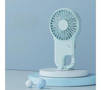 Mini ventilador de bolsillo USB, ventilador turbo de mano recargable de 17,5 x 8 cm con múltiples velocidades, potente flujo de aire para viajes, oficina al aire libre (azul)