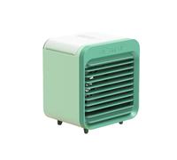 Mini ventilador de enfriamiento de aire acondicionado portátil recargable ventilador eléctrico con tanque de agua 3 ajustes de velocidad fuerte flujo de aire verde