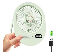 Mini ventilador de escritorio USB recargable, ultra silencioso, plegable de 180°, 6 velocidades, ventilador de escritorio con pantalla LED, rejilla segura para niños, pequeño ventilador de mesa