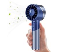 Mini ventilador de mano recargable por USB, batería portátil de acero inoxidable de 2600 mAh con 4 velocidades para hasta 16 horas de funcionamiento, compacto para viajes, oficina, hogar y exteriores.